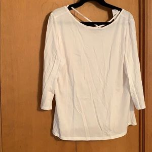 Loft 3/4 sleeve cross back tee